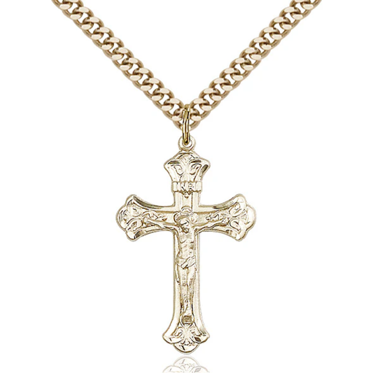 Crucifix Necklace Gold Filled 24"