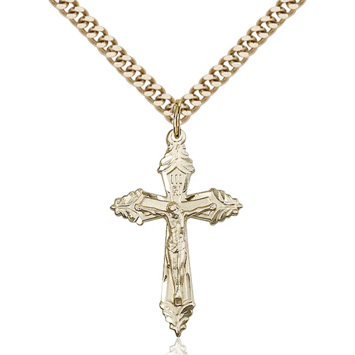 Crucifix Necklace Gold Filled 24"
