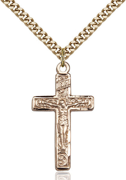 Crucifix Necklace Gold Filled 24"