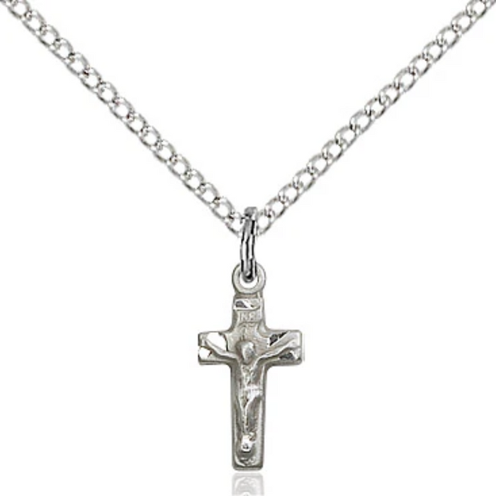Crucifix Necklace Silver 18"