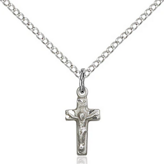 Crucifix Necklace Silver 18"