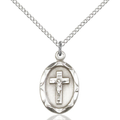 Crucifix Necklace Sterling Silver 18"
