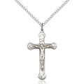 Crucifix Necklace Sterling Silver 18"