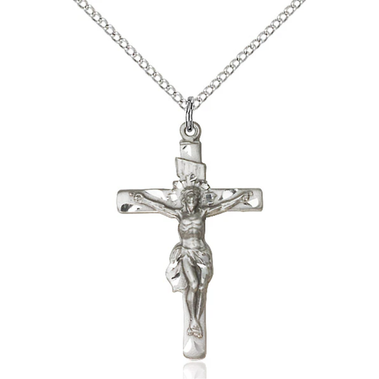 Crucifix Necklace Sterling Silver 18"