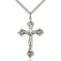 Crucifix Necklace Sterling Silver 24"
