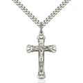 Crucifix Necklace Sterling Silver 24"