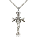 Crucifix Necklace Sterling Silver 24"
