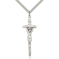 Crucifix Necklace Sterling Silver 24"
