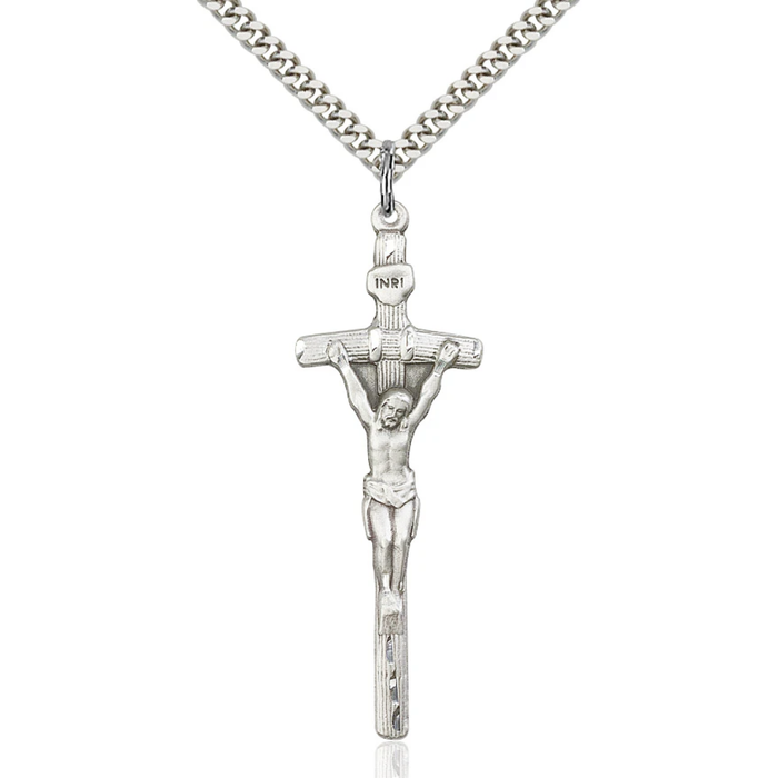 Crucifix Necklace Sterling Silver 24"