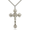 Crucifix Necklace Sterling Silver 24"