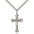 Crucifix Necklace Sterling Silver 24"