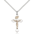 Crucifix Necklace Two-Tone 18"