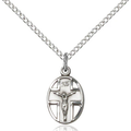 Crucifix Pendant Necklace Sterling Silver 18"