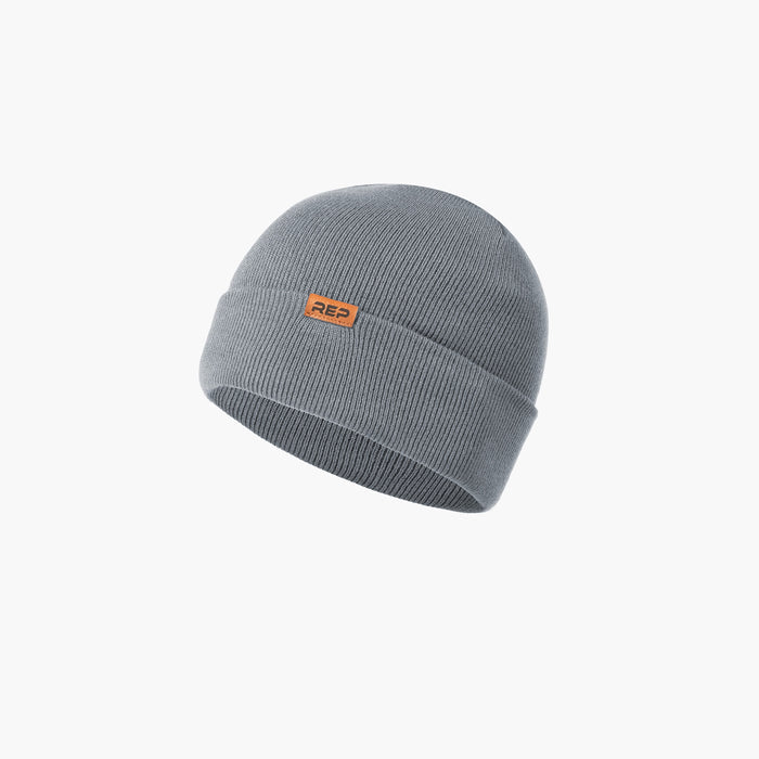 The REP Fitness Daily Driver Beanie in Heather Gray front