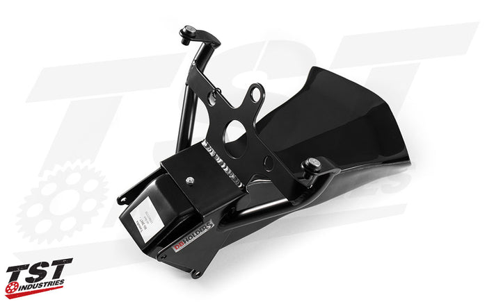 Durable gloss black powder coat finish.