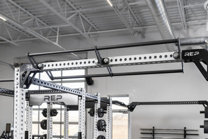 The REP Fitness Double Pull-Up Bar on an 82 inch crossmember