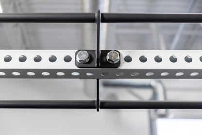 Close-up shot of the REP Fitness Double Pull-Up Bar's center bolts