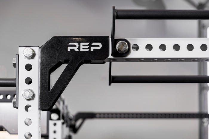 Close-up shot of the REP Fitness Double Pull-Up Bar's side bolts