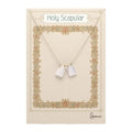 Double Scapular Shell Necklace Sterling Silver 18"L