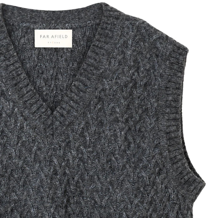 Far Afield Basket Weave Pinto Vest - Grey