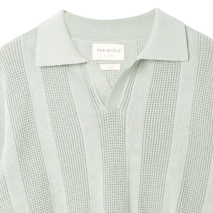 Far Afield Clifford Knitted Polo - Aqua Blue