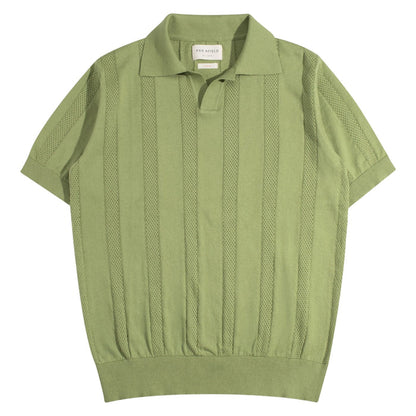 Far Afield Clifford Open-Knit Polo - Perf Green