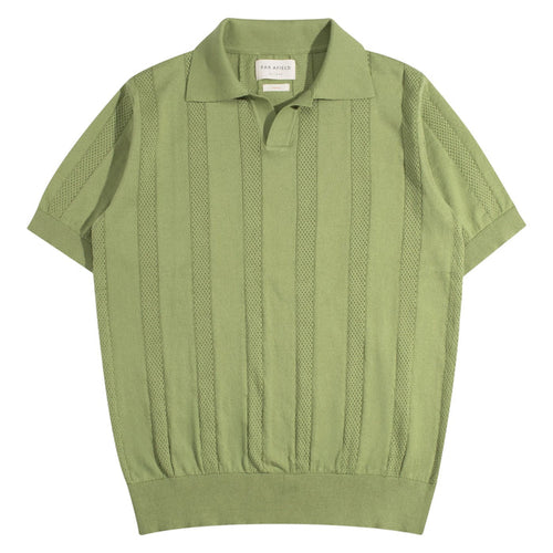 Far Afield Clifford Open-Knit Polo - Perf Green