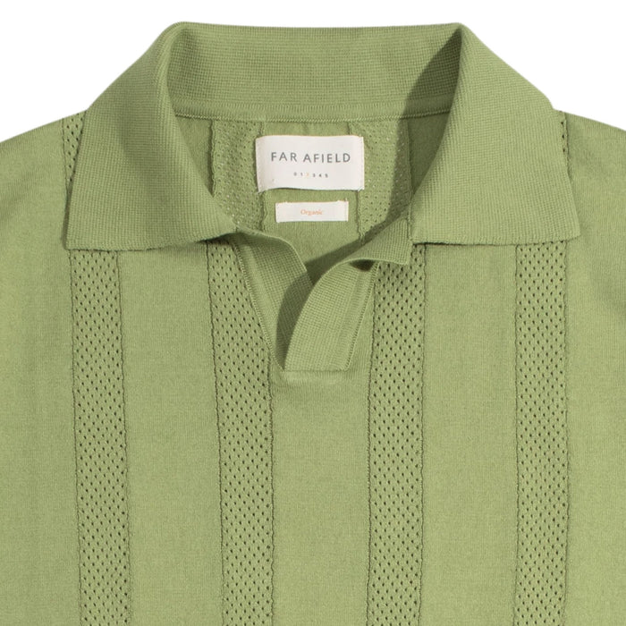 Far Afield Clifford Open-Knit Polo - Perf Green