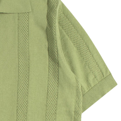 Far Afield Clifford Open-Knit Polo - Perf Green
