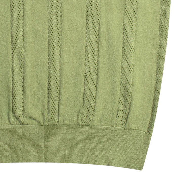 Far Afield Clifford Open-Knit Polo - Perf Green