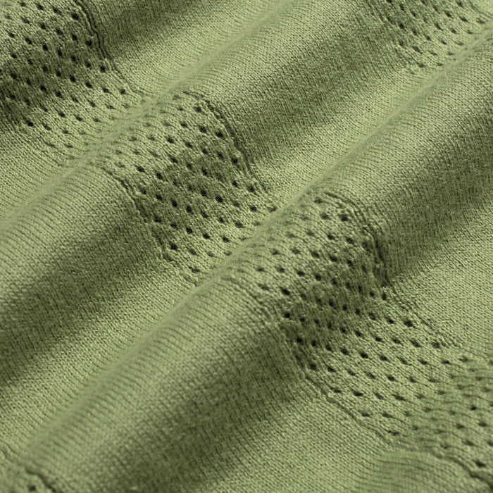 Far Afield Clifford Open-Knit Polo - Perf Green