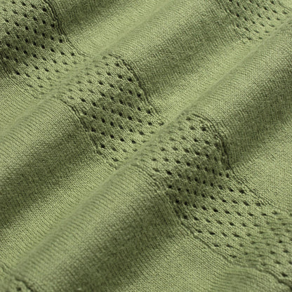 Far Afield Clifford Open-Knit Polo - Perf Green