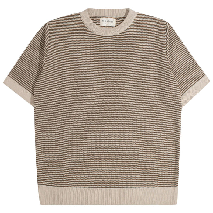 Far Afield Newport Knit T-Shirt - Sand/Brown