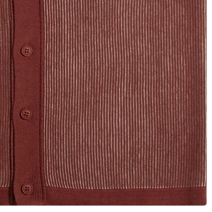 Far Afield Velzy Helio Stripe Knit Shirt - Red/Sand
