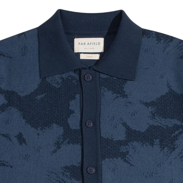 Far Afield Zigger Knitted Shirt - Navy