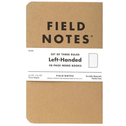 Field Notes 3 Pack Left Handed Memo Books