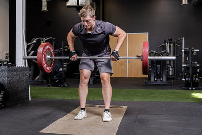 Athlete using the REP Fitness figure 8 lifting straps