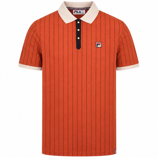 Fila Vintage BB1 Classic Vintage Striped Polo Shirt - Ochre