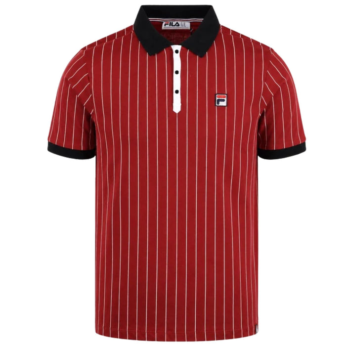 Fila Vintage BB1 Classic Vintage Striped Polo Shirt - Sun Dried Tomato
