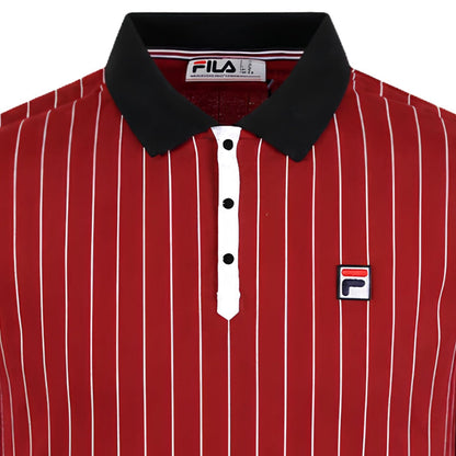 Fila Vintage BB1 Classic Vintage Striped Polo Shirt - Sun Dried Tomato