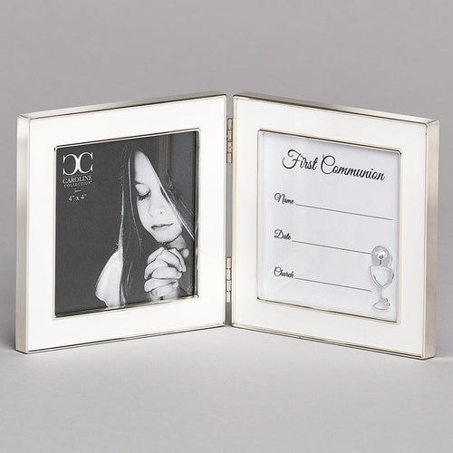 First Communion Double Photo Frame - Holds Two 4x4 Photos | Caroline Collection