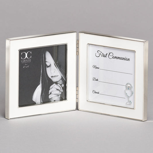 First Communion Double Photo Frame - Holds Two 4x4 Photos | Caroline Collection