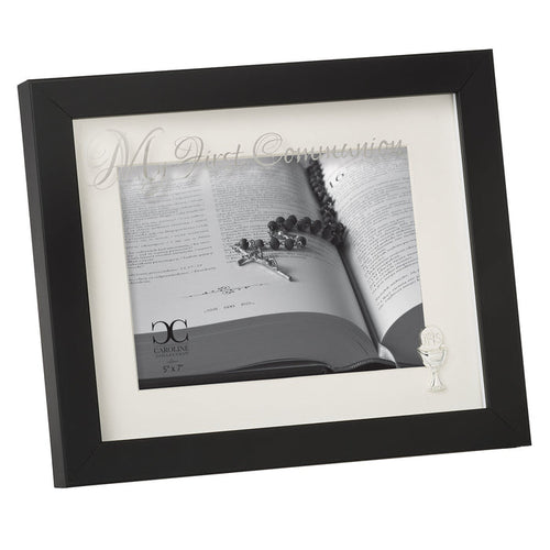 First Communion Picture Frame in Black - 5x7 | Caroline Collection