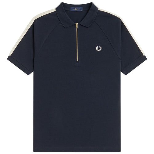 Fred Perry Cable Taped Polo Shirt - Navy