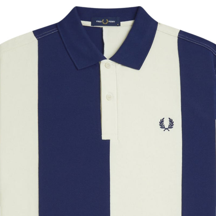 Fred Perry Cut and Sew Panel Polo Shirt - French Navy