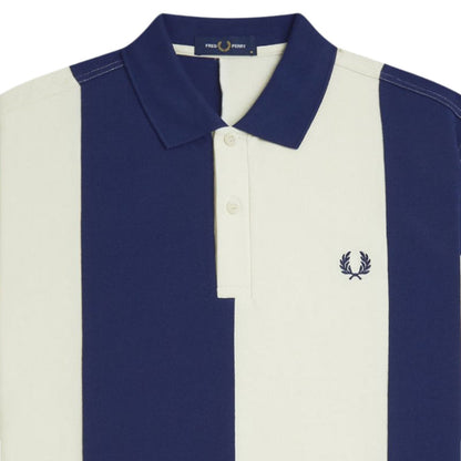 Fred Perry Cut and Sew Panel Polo Shirt - French Navy