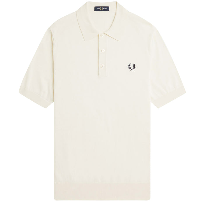 Fred Perry Knitted Cotton Shirt - Ecru