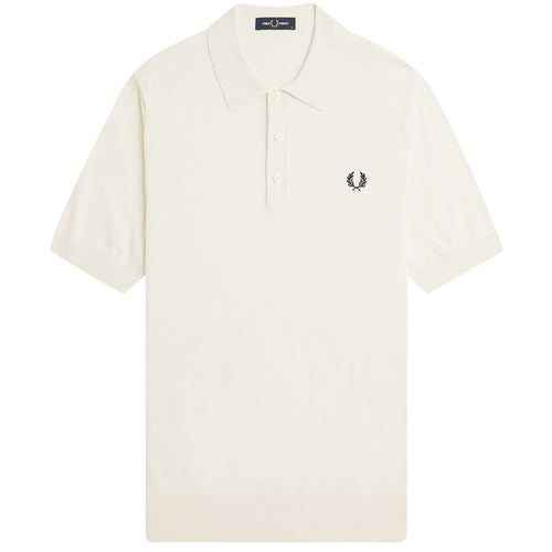 Fred Perry Knitted Cotton Shirt - Ecru
