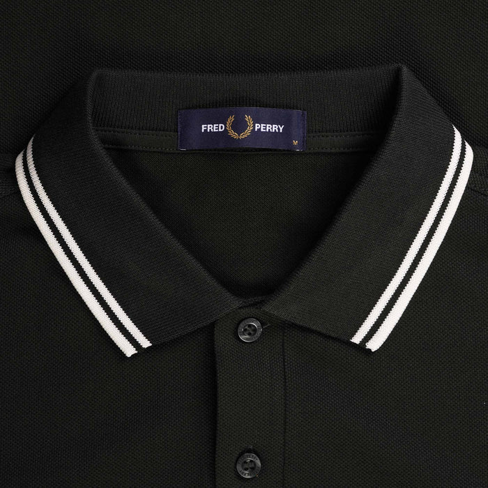Fred Perry M3636 Long Sleeve Polo Shirt - Night Green