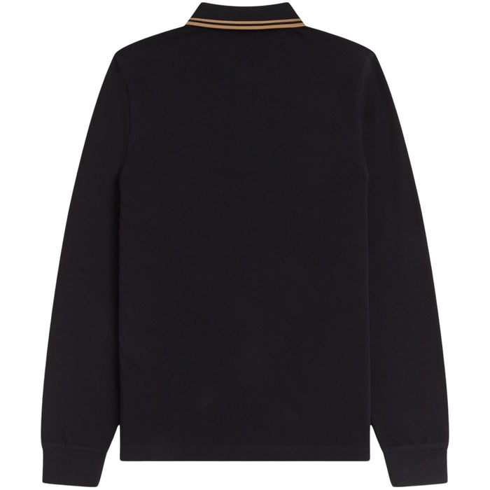 Fred Perry M3636 Long Sleeve Twin Tipped Polo Shirt - Black